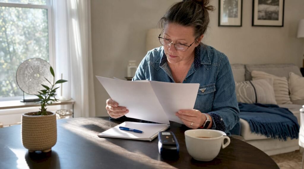 Home inspector reviewing mold inspection report