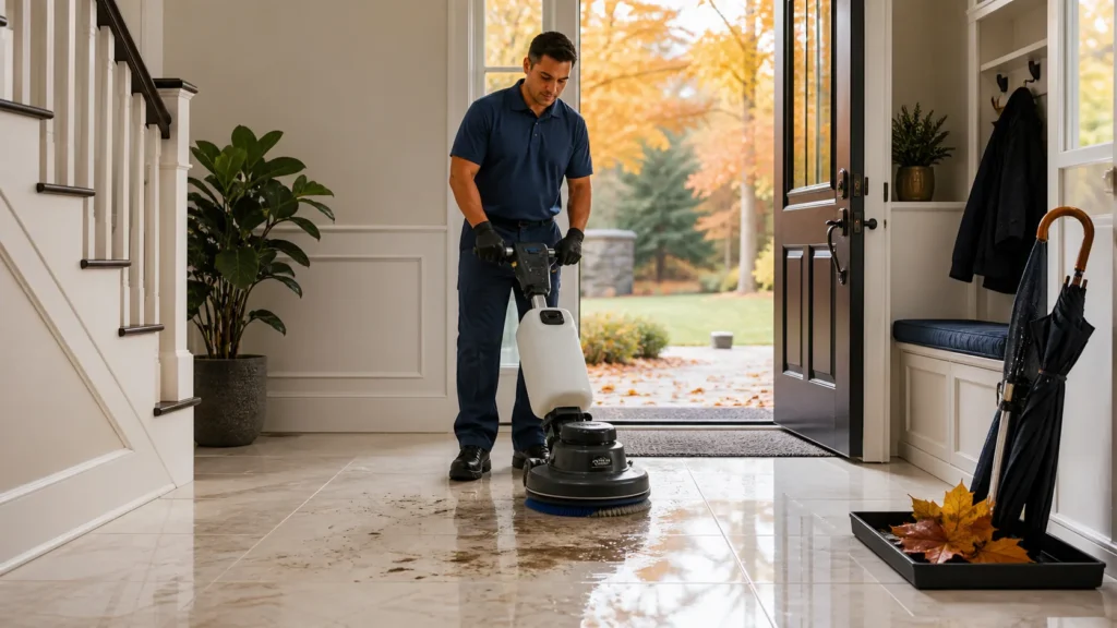 Fall Entryway Grime and Tile Cleaning in Libertyville